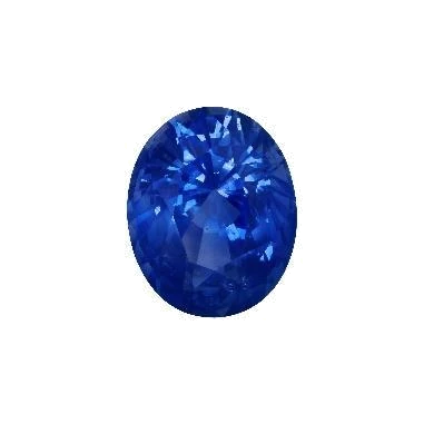 Saphir ovale bleu intense