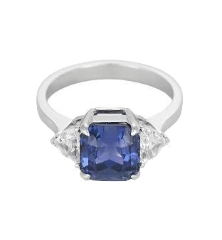 Saphir octogonal bleu vif